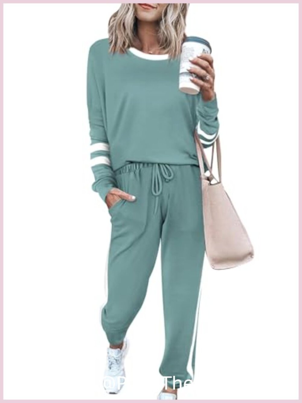 Women's 2 Piece Lounge Set Long Sleeve Crewneck Sweatshirt Drawstring Jogger